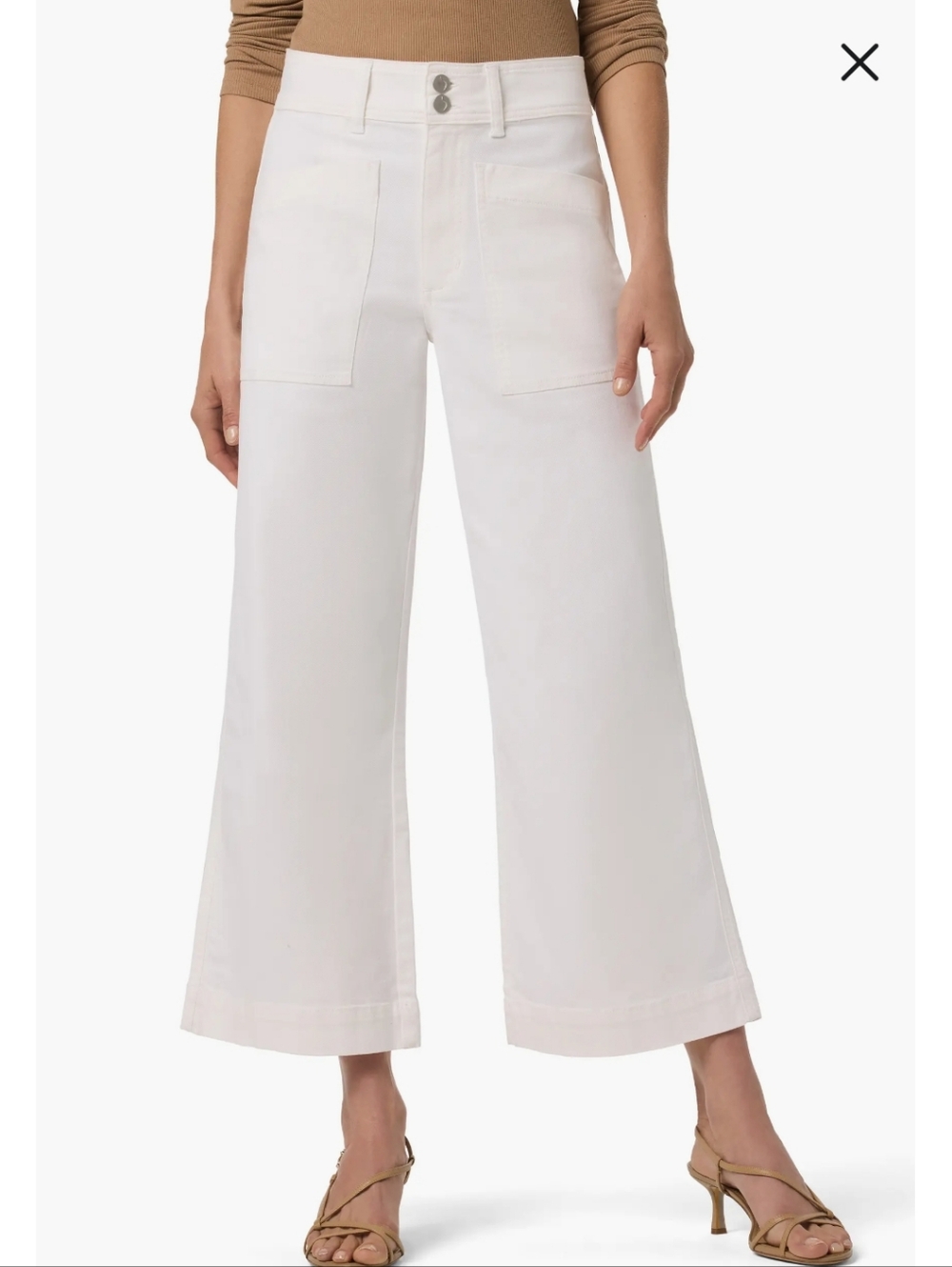 Joe's Jeans White Cropped Wide-Leg Jeans